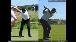 Jon Rahm golf swing  Long Iron faceon amp downtheline July 2017 [upl. by Filberte]