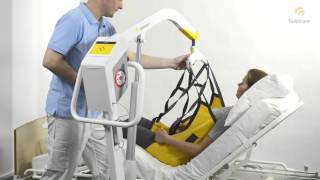 Guldmann Mobile Lifter GL5 Lifting from bed to wheelchair [upl. by Navar]