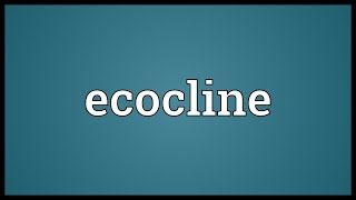 Ecocline Meaning [upl. by Attenad]