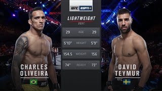 Charles Oliveira vs David Teymur UFC Fight Night [upl. by Airtened]