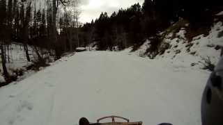 Longest sled ride EVER super fast too Sled riding Montana mountains 2013 [upl. by Alberto]