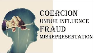 Coercion Undue Influence Fraud Misrepresentation  Indian Contract Act 1872  Law Guru [upl. by Kaufman]