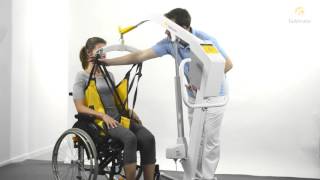 Guldmann Mobile Lifter GL5 Lifting from wheelchair [upl. by Brynn]