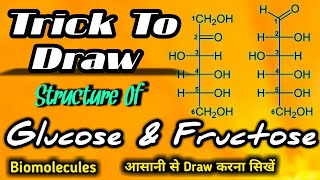 Trick To Draw Structure Of Glucose And Fructose [upl. by Tezile]