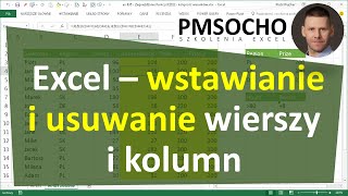 EXCEL  Wstawianie usuwanie wierszy i kolumn przenoszenie komórek [upl. by Euqinom]