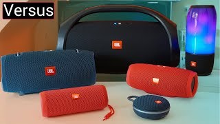 JBL Speaker Line Up Explained JBL Boombox vs Xtreme 2 vs Pulse 3 vs Charge 3 vs Flip 4 vs Clip 3 [upl. by Bathulda]