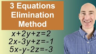 Solving Systems of 3 Equations Elimination [upl. by Brosy]