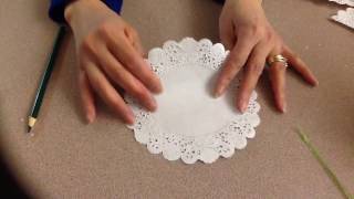 How To Make A Doily Christmas Tree Card [upl. by Aleacem]