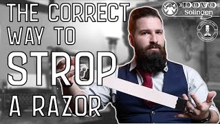 DOVO Beginners Guide HOW TO STROP A STRAIGHT RAZOR [upl. by Flynn]