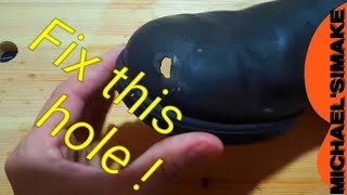 How To Repair A Hole In Boots Leather Shoes for 2  AT HOME [upl. by Ahsiki]