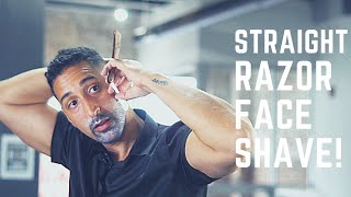 How To Shave Your Face With A Straight Razor In Detail [upl. by Albemarle377]