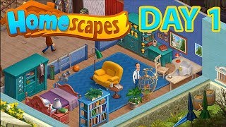 HOMESCAPES Gameplay  Android  iOS   DAY 1 Walkthrough [upl. by Bard486]