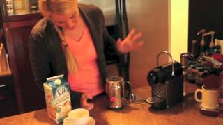 Nespresso Aeroccino Plus Frother Review Frothing Almond Milk [upl. by Dibb]